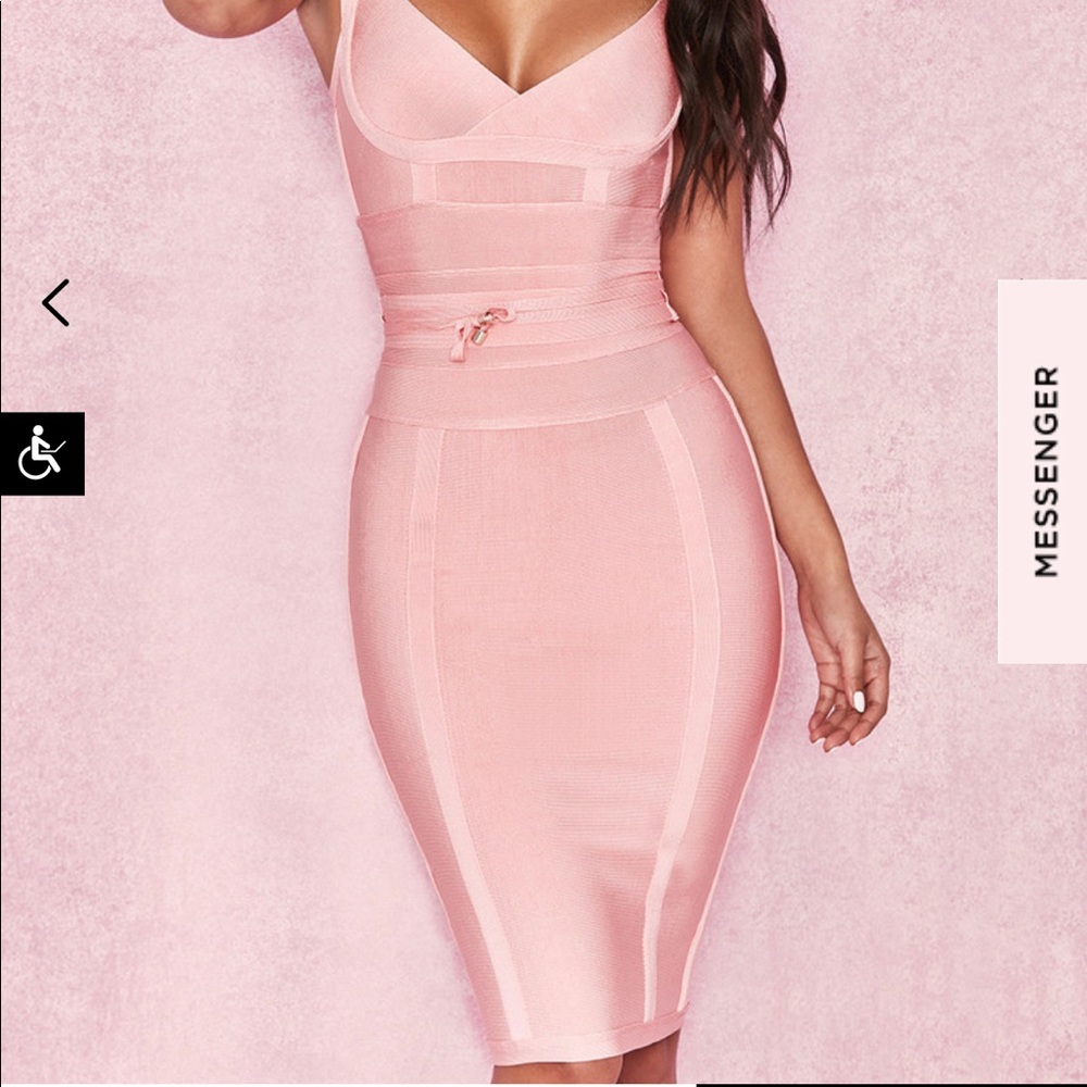 Belice pink tie waist bandage dress